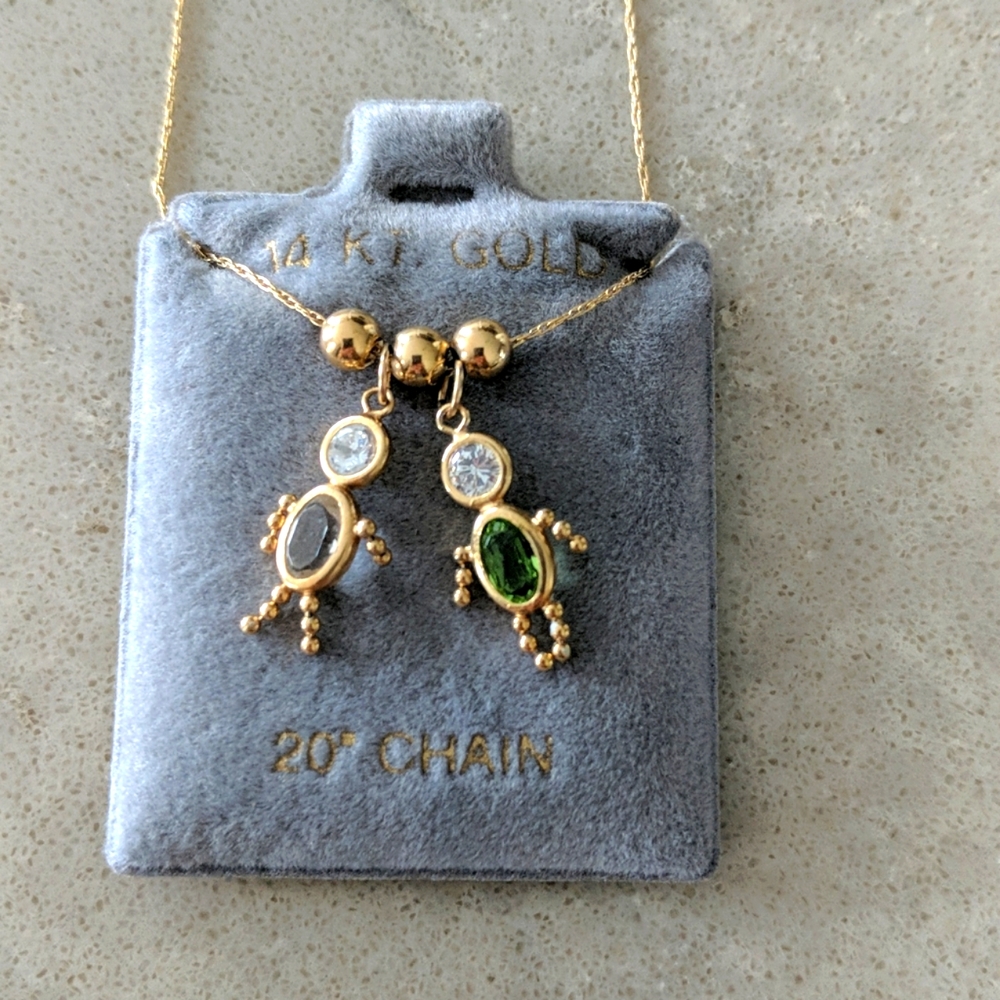 14 karat gold chain with birthstone kids